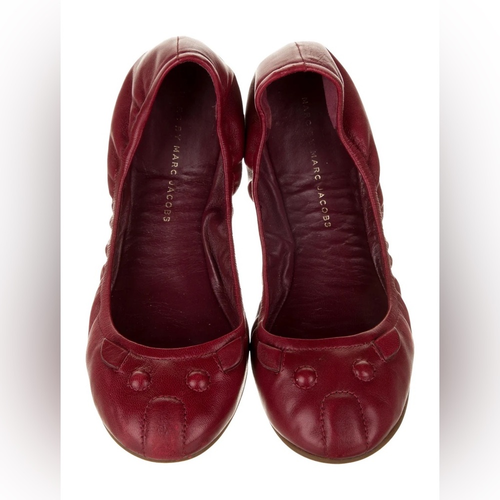 Marc Jacobs ballet mouse flats, red, quirky, face design 38.5